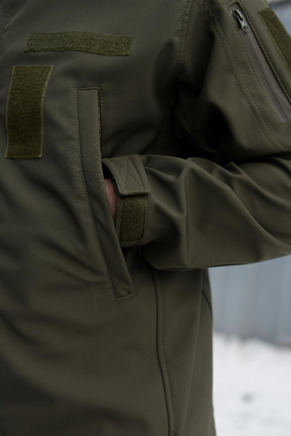 Тактична чоловіча куртка Soft shell на блискавці з капюшоном водонепроникна S олива 00006 - зображення 2