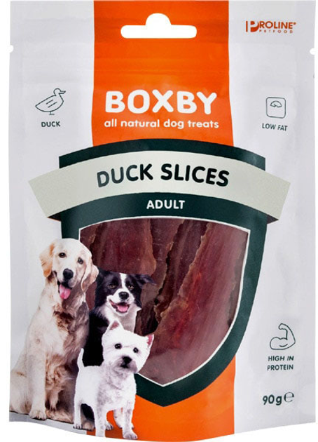 Ласощі для собак Boxby Duck Slices 90 г (8716793902484) - зображення 1