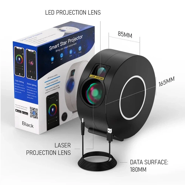 Ночник лазерный проектор звездного неба INSPIRE WD028 WIFI APP Black - изображение 5