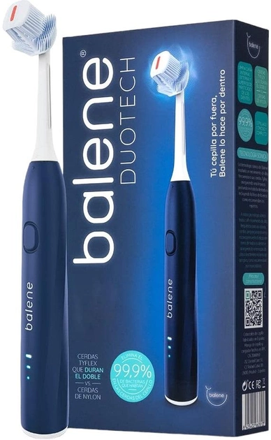 Електрична зубна щітка Balene Duotech Темно Блакитна (8425402663813) - зображення 1