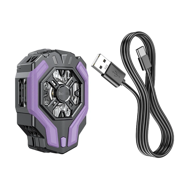 Мобильный кулер HOCO GM26 Hydraulic silent fan |4.5-7 inch, 6000RPM, Type-C, ABS+aluminium| Black + кабель - изображение 6