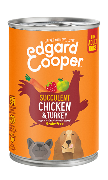 Мокрий корм для собак похилого віку Edgard & Cooper Chicken and ASC Salmon Wet food 400 г (5425039485348) - зображення 1