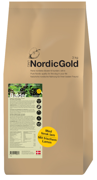 Karma sucha dla psów dorosłych UniQ Nordic Gold Balder 10 kg (5707179490100) - obraz 1