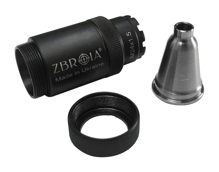 Пламегаситель ZBROIA для АК кал. 5,45. Резьба М24x1.5R - Фото 5 Пламегаситель ZBROIA для АК кал. 5,45. Резьба М24x1.5R - изображение 5