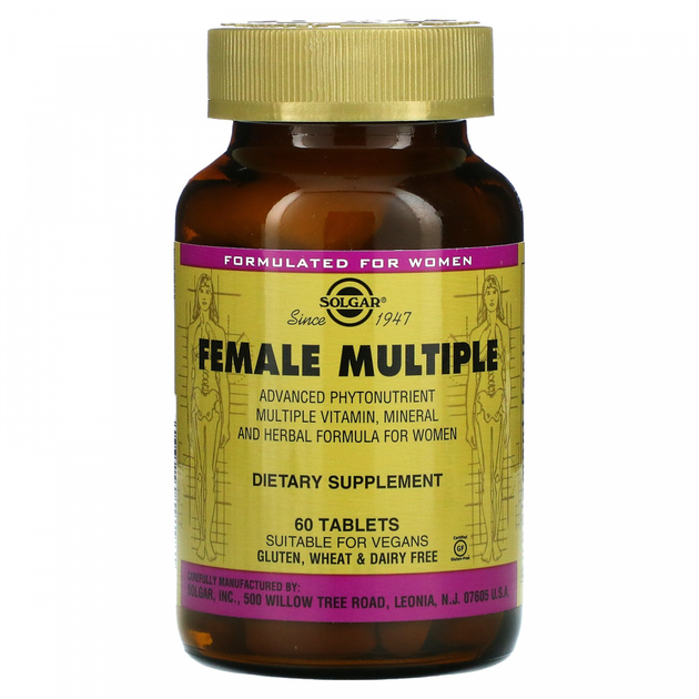 Витамины и минералы для женщин Solgar (Female Multiple) 60 таблеток ...