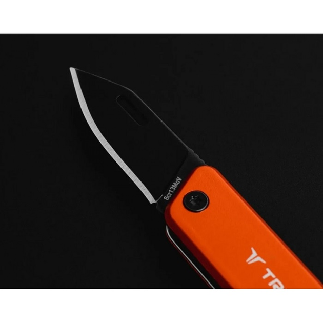 Раскладной туристический нож True Utility Modern Keychain Knife Чорний-Помаранчевий - изображение 2