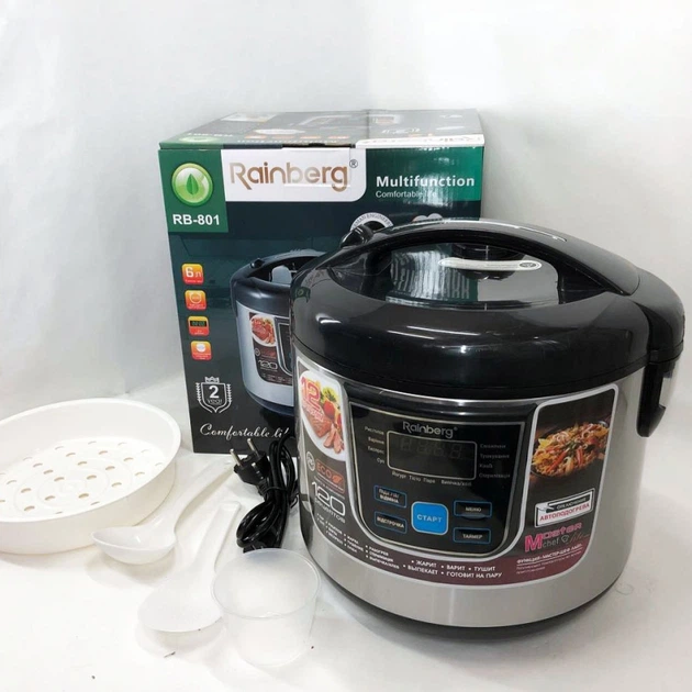 Мультиварка Rainberg RB-801 / 1500W/ 6L/ скороварка пароварка - изображение 10
