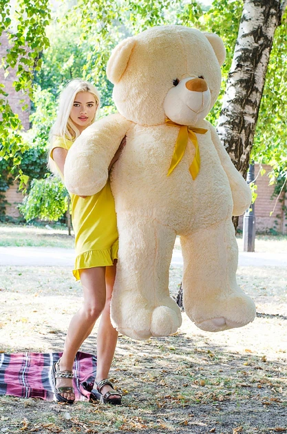 М'яка іграшка Плюшевий ведмідь My Best Friend Ветли 200 см Персиковий - зображення 5