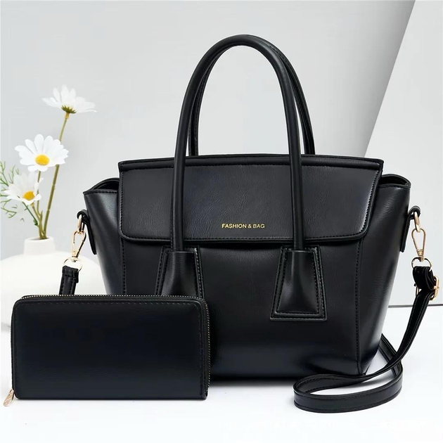 Женская сумка + Кошелек Набор 2в1 Fashion&Bag Черный – Оригинальные ...