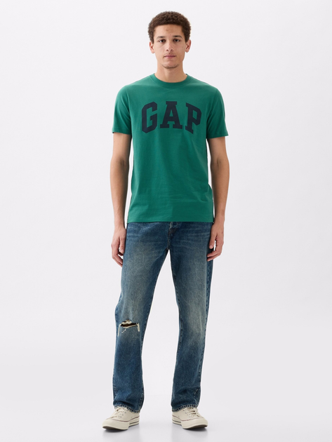 Koszulka bawełniana długa męska GAP 856659-06 S Zielona (1200132689541) - obraz 2