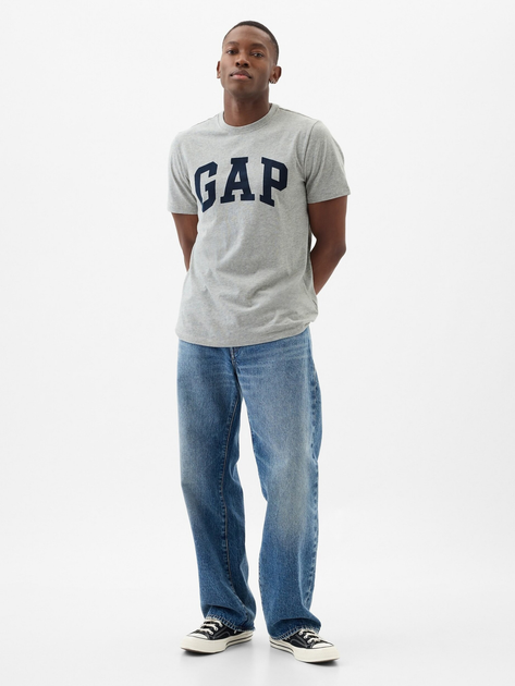 T-shirt męski bawełniany długi GAP 856659-00 XL Szary (1200132219472) - obraz 3