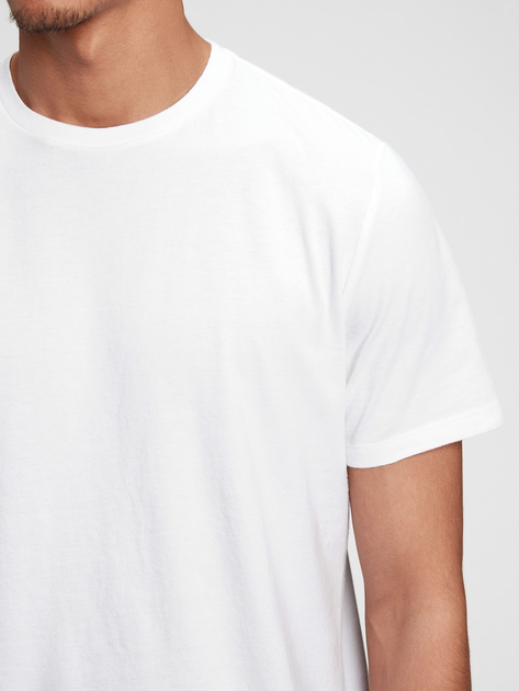 T-shirt męski długi bawełniany GAP 440775-00 XL Biały (1200034700504) - obraz 4