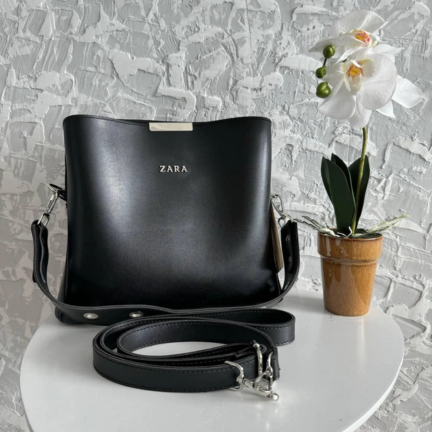 Женская Сумка Стиль Zara На Плечо Сумочка Зара Черная Эко Кожа Люкс Качество (261011) - изображение 4