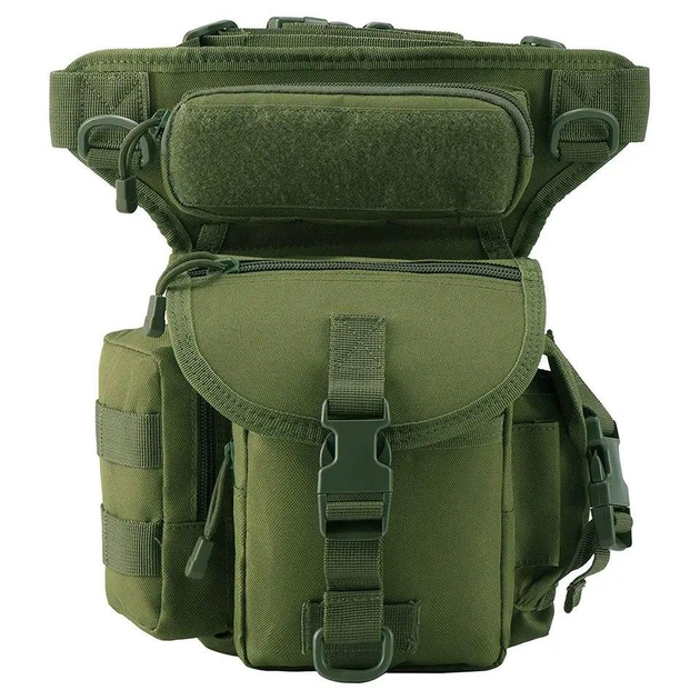 Армейская набедренная сумка на ногу тактическая сумка на пояс военная олива - изображение 1