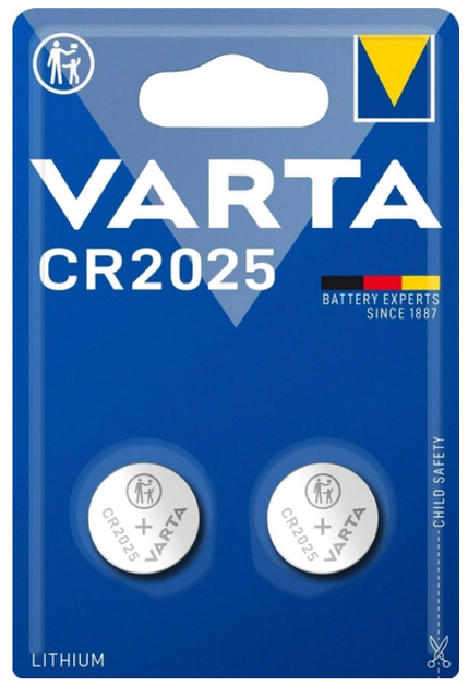 Батарейка Varta CR 2025 BLI 2 Lithium (4008496746422) - зображення 1