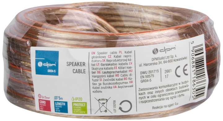 Kabel glosnikowy DPM RG04-5 2 x 1.5 mm 5 m (5906881186305) - obraz 4
