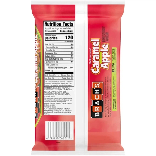 Цукерки Карамельне Яблуко Brach's Caramel Apple Mellowcreme 255г - Фото 2 Цукерки Карамельне Яблуко Brach's Caramel Apple Mellowcreme 255г - зображення 2