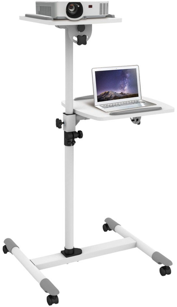 Mobilny stolik do projektora Techly 10 kg 85-110 cm Biały (8057685309593) - obraz 2