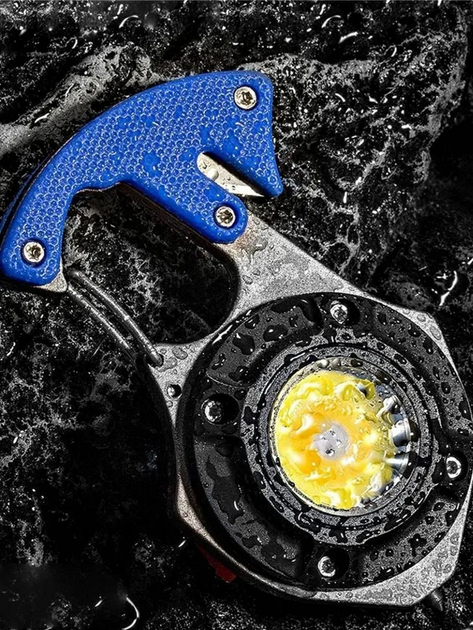 LED фонарик W5143 с аккумулятором, комплектом Type-C, карабином, магнитом и отверткой в синем цвете. - изображение 7