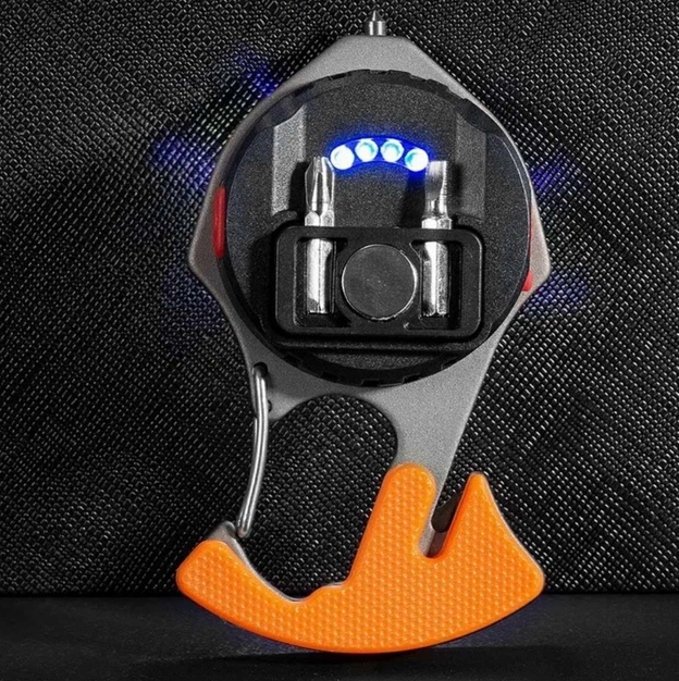 LED фонарик W5143 с аккумулятором, Type-C кабелем, карабином, магнитом и отверткой, оранжевого цвета. - изображение 9