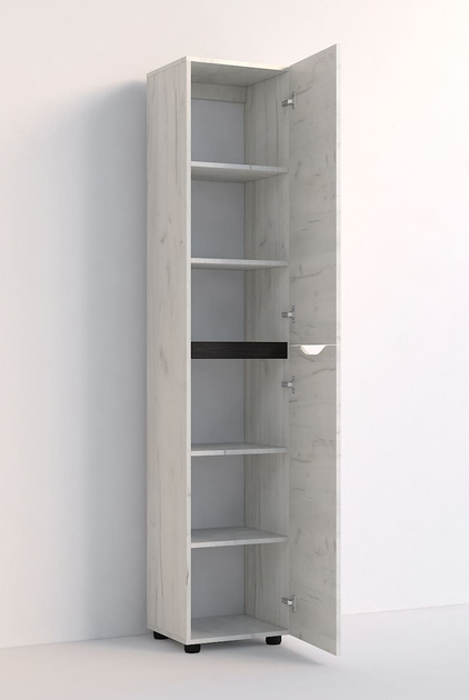 Шкаф - пенал 400 Аякс Мастер Форм Дуб крафт белый / Венге магия 40 х 37 ...