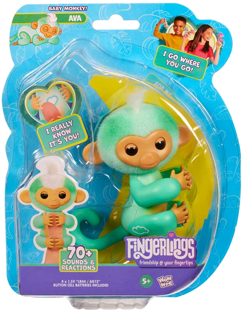 Interaktywna zabawka małpa WowWee Fingerlings Ava zielony (0771171131168) - obraz 1