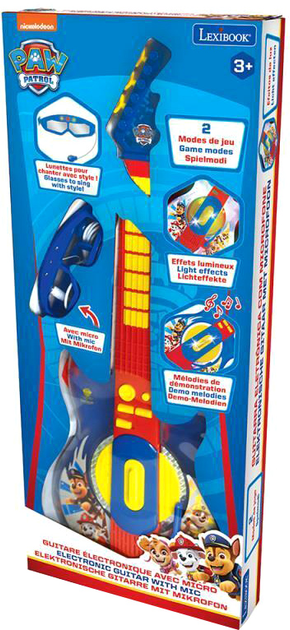 Elektryczna gitara LED Lexibook Paw Patrol z mikrofonem i goglami (3380743092843) - obraz 1