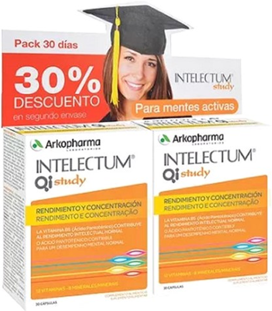 Suplement diety Intelectum Study Pack 2 x 30 kapsułek (8428148455544) - obraz 1