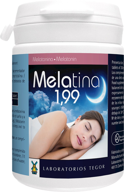 Suplement diety Tegor Melatina 1.99 60 tabletek (8429007053376) - obraz 1