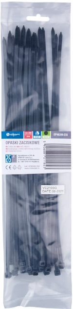 Кабельні стяжки DPM 4.8 x 300 мм 25 шт чорні (OP48300-25B) - зображення 1