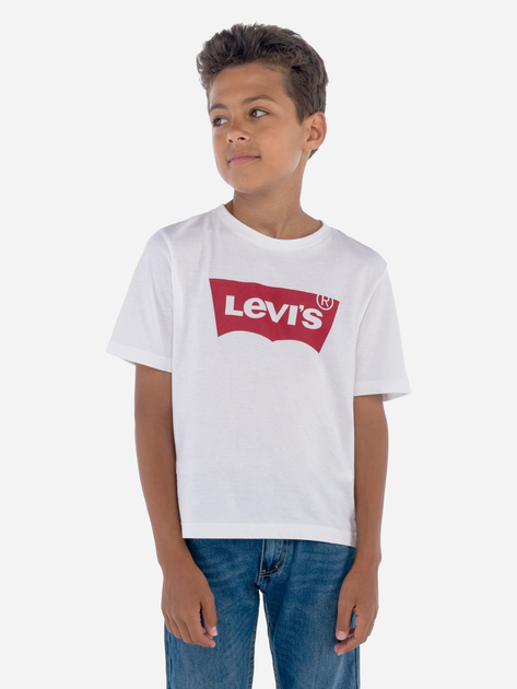 Koszulka chłopięca Levi's Lvb-Batwing Tee 9E8157-001 158-164 cm Biała (3665115029956) - obraz 1