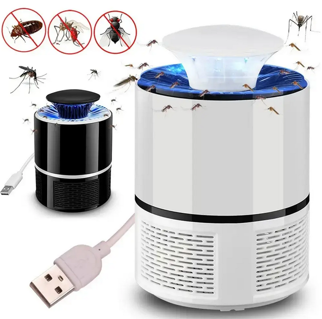 Электрическая ловушка для комаров и насекомых москитов Mosquito Trap Фумигатор Лампа уничтожитель насекомых 5 Вт источник питания USB Белый - изображение 5