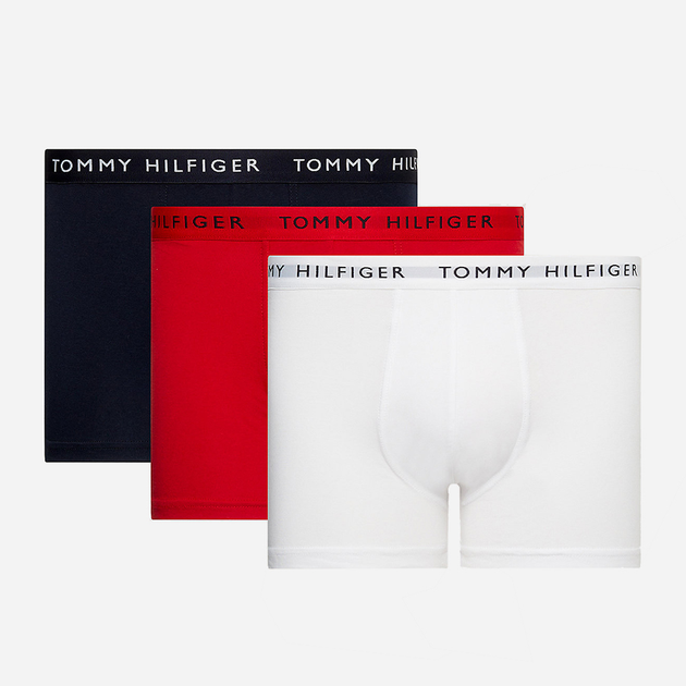 Набір трусів шорти Tommy Hilfiger UM0UM02203-0WS S 3 шт Білий/Червоний/Чорний (8720113390714) - зображення 1