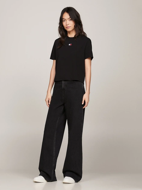 Футболка жіноча Tommy Jeans DW0DW17391-BDS L Чорна (8720645926979) - зображення 3