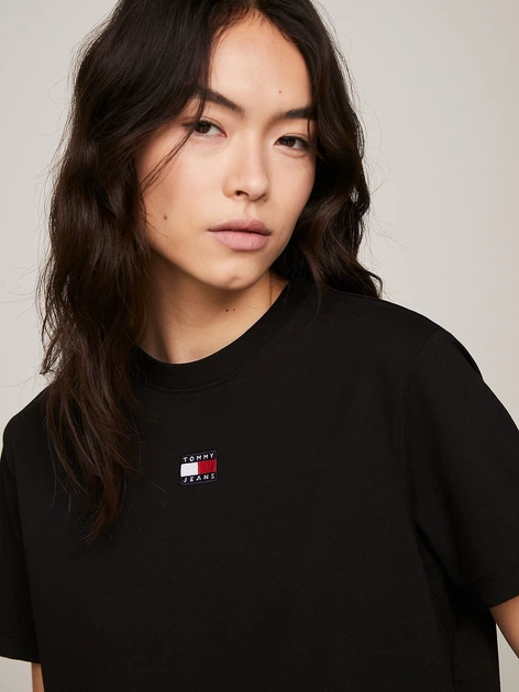 Футболка жіноча Tommy Jeans DW0DW17391-BDS XS Чорна (8720645925330) - зображення 4
