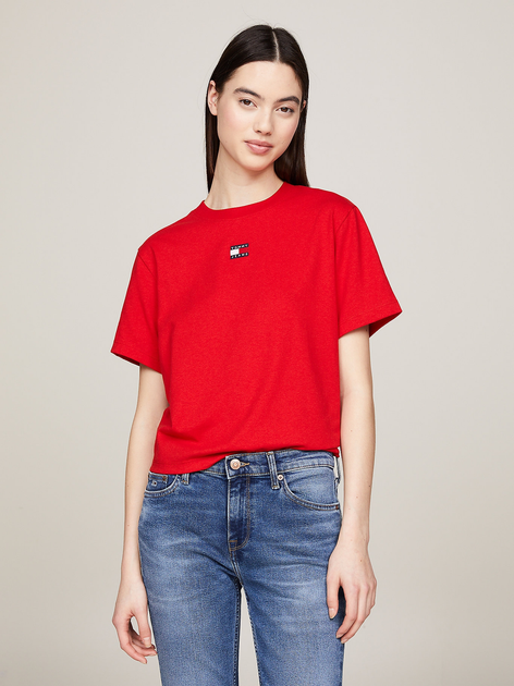 Koszulka damska bawełniana Tommy Jeans DW0DW17391-XNL S Czerwona (8720645949398) - obraz 1