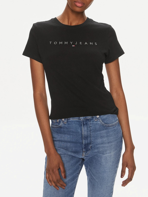 Футболка бавовняна жіноча Tommy Jeans DW0DW17827-BDS XS Чорна (8720646692798) - зображення 1