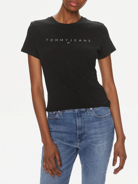 Koszulka damska bawełniana Tommy Jeans DW0DW17827-BDS S Czarna (8720646693184) - obraz 1