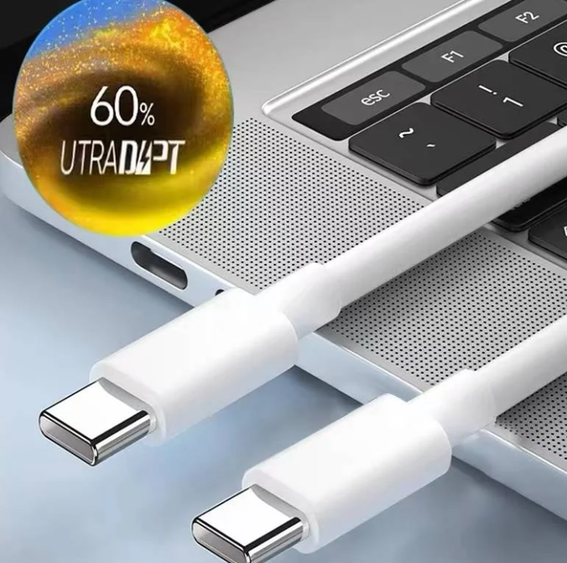 Кабель Data Cable UltraDART / SuperVOOC/Warp/150W/240W/10A 1m Type-C на Type-C/USB-C (OEM) (017260) (white) - Фото 4 Кабель Data Cable UltraDART / SuperVOOC/Warp/150W/240W/10A 1m Type-C на Type-C/USB-C (OEM) (017260) (white) - изображение 4