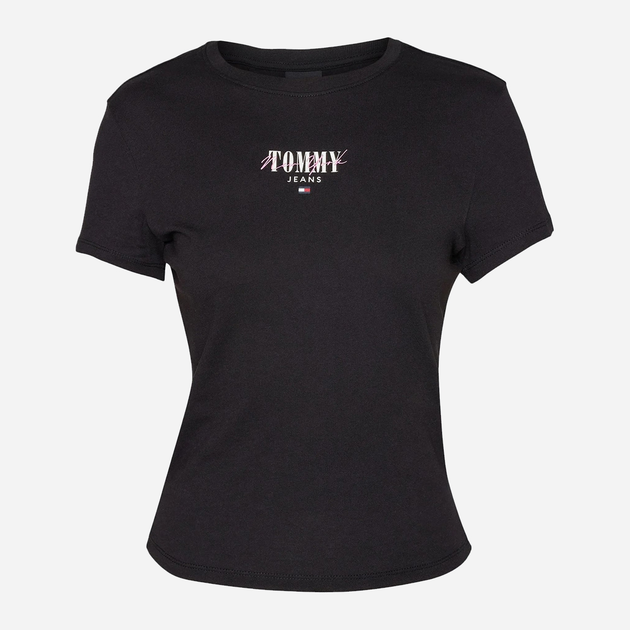 Футболка бавовняна жіноча Tommy Jeans DW0DW17839-BDS XS Чорна (8720646673735) - зображення 4