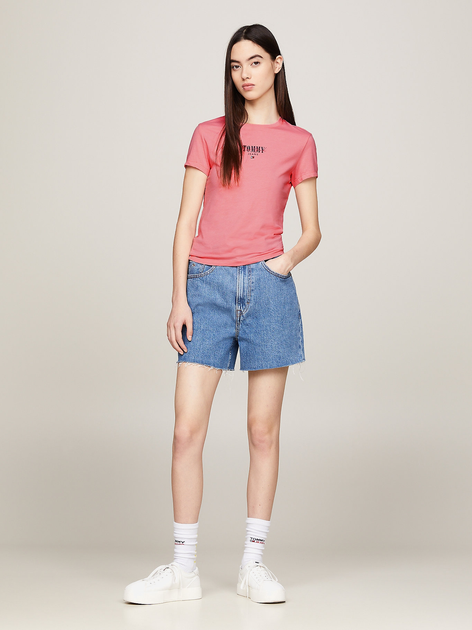 Koszulka damska bawełniana Tommy Jeans DW0DW17839-TIC XS Różowa (8720646692187) - obraz 2