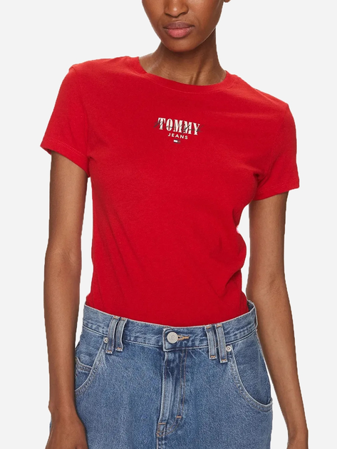 Футболка бавовняна жіноча Tommy Jeans DW0DW17839-XNL XS Червона (8720646685370) - зображення 1