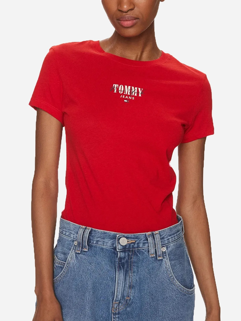 Футболка бавовняна жіноча Tommy Jeans DW0DW17839-XNL M Червона (8720646686339) - зображення 1