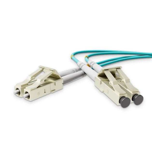 Патч-корд оптичний NanoConnect LC/UPC-LC/UPC Бірюзовий LSZH, Multimode OM3 (MM), Duplex, 2мм - 2 м - зображення 3
