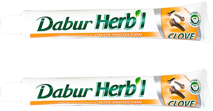 Упаковка зубной пасты Dabur Herb'l Гвоздика 75+25 г х 2 шт (6291069701777) - Фото 3 Упаковка зубной пасты Dabur Herb'l Гвоздика 75+25 г х 2 шт (6291069701777) - изображение 3