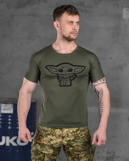 Тактическая мужская потоотводящая футболка Yoda L олива (85831) - изображение 1