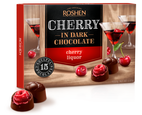 Ящик Цукерок в коробці Roshen Вишня з вишневим лікером 155 г х 10 шт - Фото 1 Ящик Цукерок в коробці Roshen Вишня з вишневим лікером 155 г х 10 шт - зображення 1