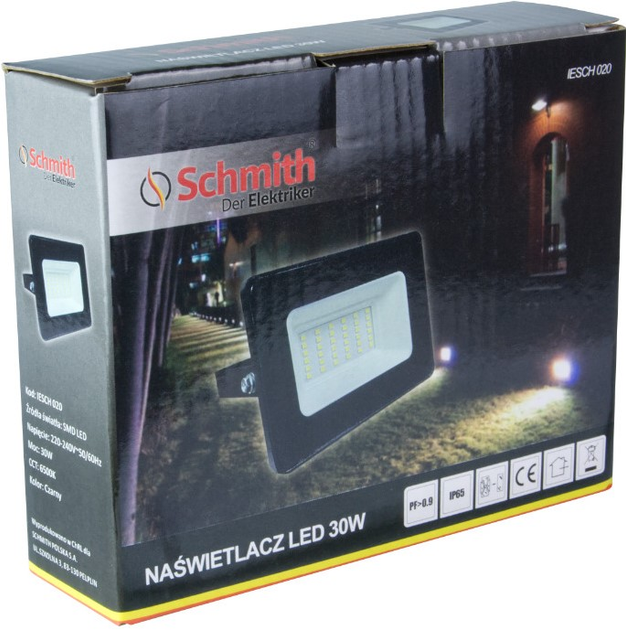 Naświetlacz LED Schmith 30 W czarny (IESCH 020) - obraz 3
