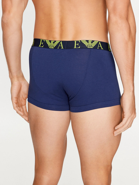 Zestaw majtek męskich typu bokserki bawełnianych Emporio Armani 3F715111357-09151 XL 3 szt Niebieski/Czerwony/Limonkowy (8057767237967) - obraz 3