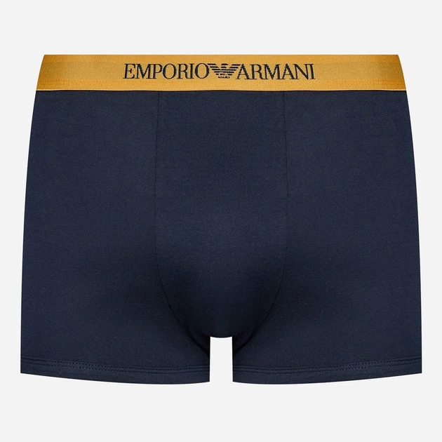 Набір трусів-боксерів чоловічих бавовняних Emporio Armani 3F722111625-22036 L 3 шт Синій/Гірчичний (8056787660618) - зображення 4